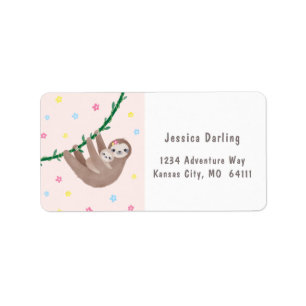 Sloth thema baby shower etiket