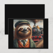 Sloth Train Engineer Briefkaart (Voorkant / Achterkant)