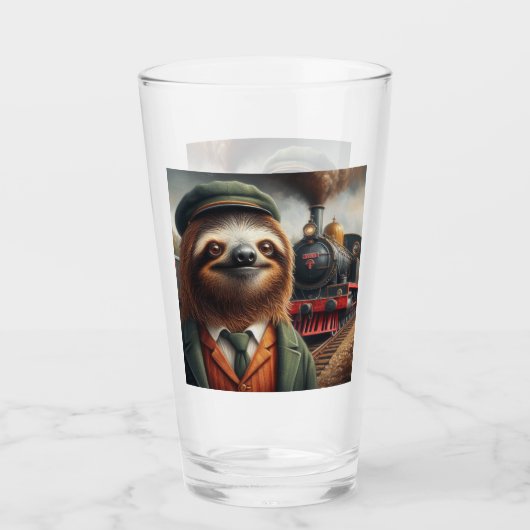 Sloth Train Engineer Glas (Voorkant)