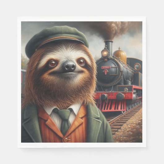 Sloth Train Engineer Servet (Voorkant)