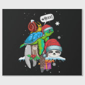 Sloth Turtle Snail Cute Animal Lover Christmas Cadeaupapier (Vlak)