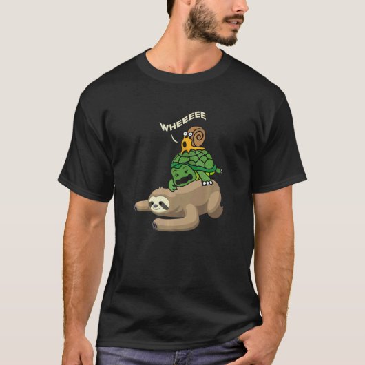 Sloth Turtle Snail Wheee I Sweet Sloth Chilling Ch T-shirt (Voorkant)