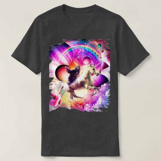 Sloth Unicorn Milkshake Rainbow T-shirt (Design voorkant)
