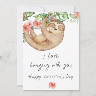 Sloth Valentin's Day Wenskaart Feestdagenkaart