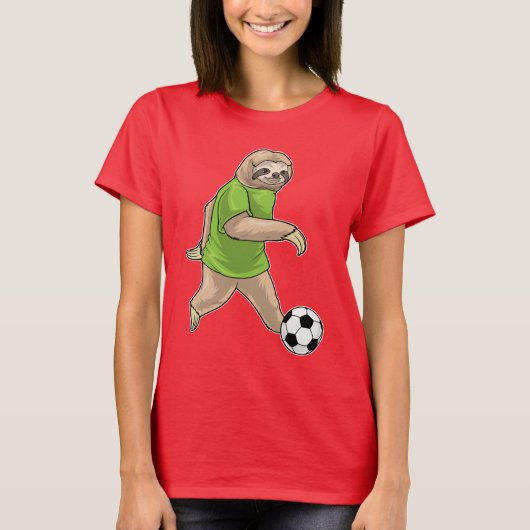 Sloth Voetballer Voetbal T-shirt (Voorkant)