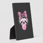 Sloth Wearing Glasses and Blowing Pink Bubble Gum  Fotoplaat (Zijkant)