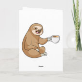 Sloth with Cup of Coffee Kaart (Achterkant)