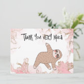 SLOTH Yoga Hartelijk dank voor de SLOTH-liefhebber Bedankkaart (Staand voorkant)