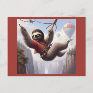Sloth Ziplining Briefkaart