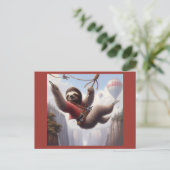 Sloth Ziplining Briefkaart (Staand voorkant)