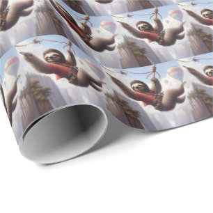 Sloth Ziplining Cadeaupapier