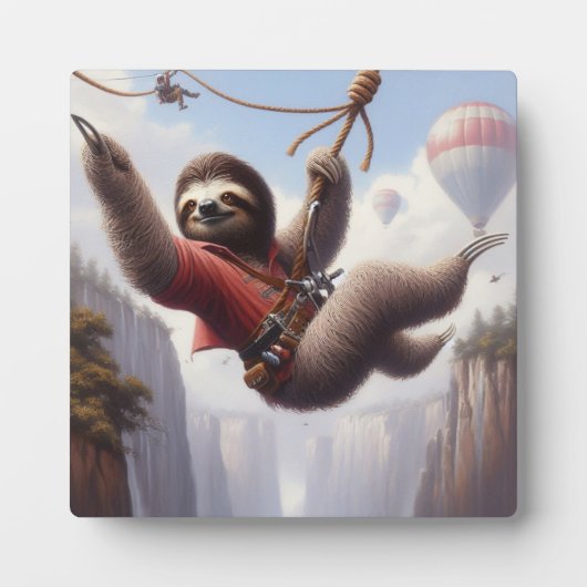 Sloth Ziplining Fotoplaat (Voorkant)