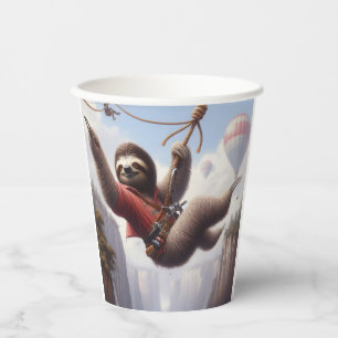 Sloth Ziplining Papieren Bekers