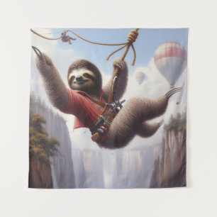 Sloth Ziplining Wandkleed