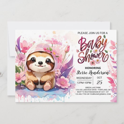 Slothful Wonder Baby shower Kaart (Voorkant)