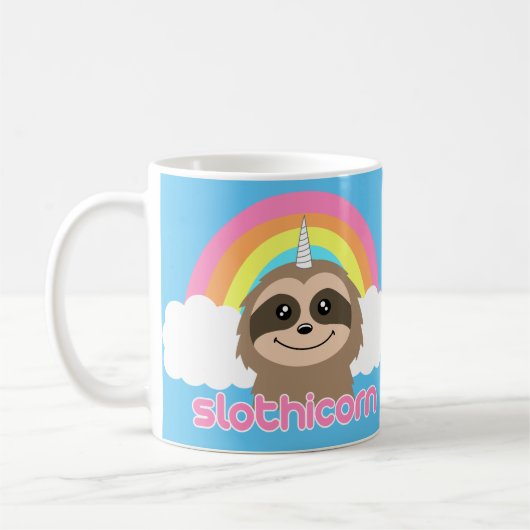 Slothicorn Sloth Unicorn Rainbow-Mok Koffiemok (Links)
