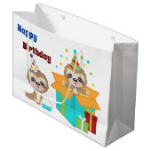Sloth's Happy Birthday Party Groot Cadeauzakje (Voorkant Gekanteld)