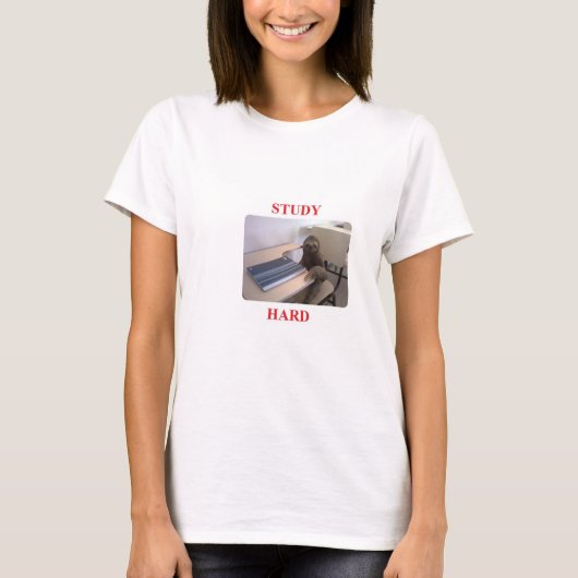 Sloths Study Hard T-shirt (Voorkant)