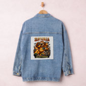Slothzilla Too Lazy to Destroy,Funny Kaiju Monster Denim Jacket (Hangar)