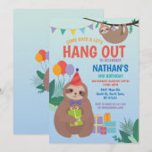 Slotpartij Birthday Cute Fun Blue Animals Kaart (Voorkant / Achterkant)