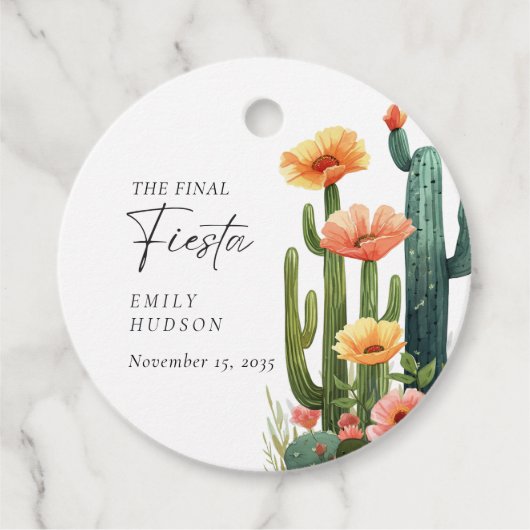 Slotpartij Fiesta Cactus Bachelorette Bedankjes Labels (Voorkant)