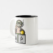 Slotscheikunde leraar wetenschap tweekleurige koffiemok (Voorkant links)