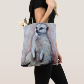 Slouchy Meerkat Painting Draagtas (Dichtbij)