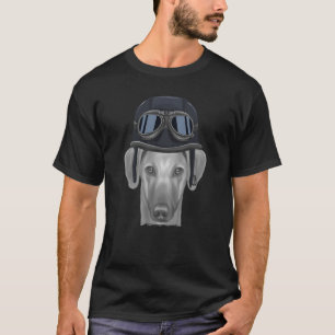 Sloughi Wearing  Motorcycle Helmet T-shirt