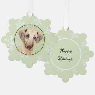 Sloughis Painting - Cute Original Dog Art Ornament Kaart