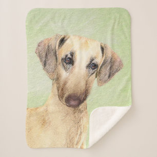 Sloughis Painting - Cute Original Dog Art Sherpa Deken