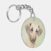 Sloughis Painting - Cute Original Dog Art Sleutelhanger (Voorkant Links)