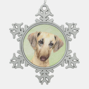 Sloughis Painting - Cute Original Dog Art Tin Sneeuwvlok Ornament