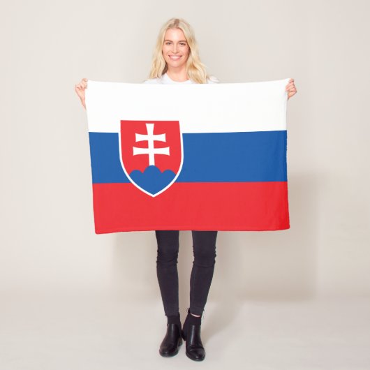 Slovakia Flag Fleece Deken (In situ)
