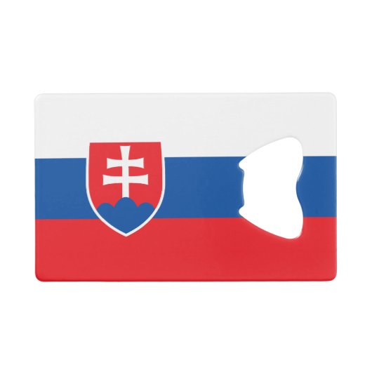 Slovakia Flag Kredietkaart Flessenopener (Voorkant (Horizontaal))