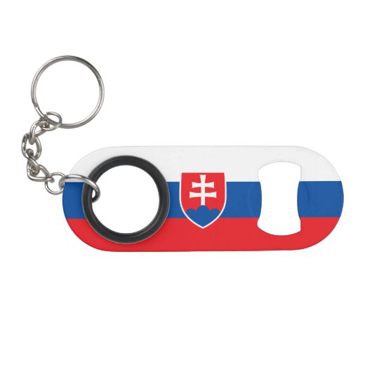 Slovakia Flag Mini Flessenopener (Voorkant (Horizontaal))