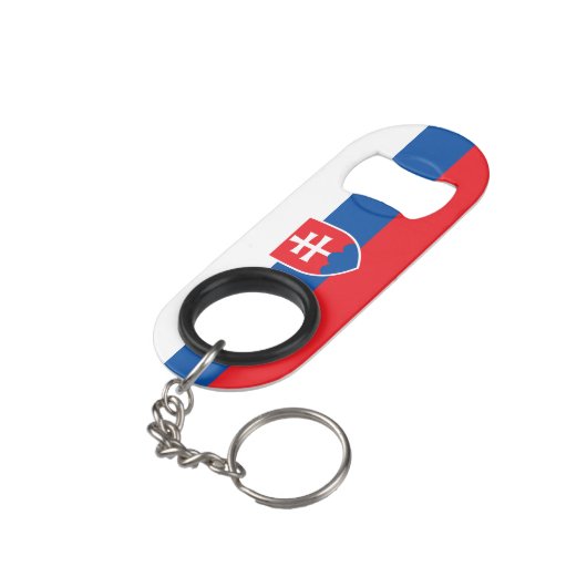 Slovakia Flag Mini Flessenopener (Achterkant Gekanteld)