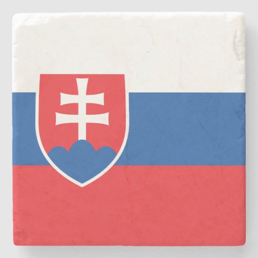 Slovakia Flag Stenen Onderzetter (Voorkant)