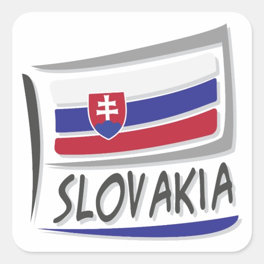 Slovakije Pride X vlag Vierkante Sticker (Voorkant)