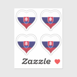 Slovaquie amour drapeau orgueil autocollant coeur