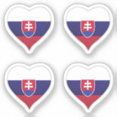 Slovaquie amour drapeau orgueil autocollant coeur (Recto)