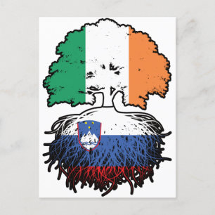 Sloveense Ierse vlag - boomrootbomen Briefkaart