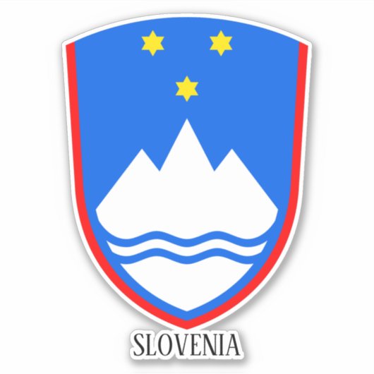 Sloveense nationale wapenschild patriottisch sticker (Voorkant)