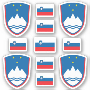 Sloveense staatssymbolen / wapenschild en vlag sticker
