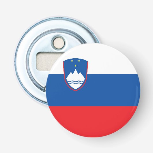 Sloveense vlag button flesopener (Voorkant)