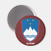 Slovenia Coat of Arms Magnet Magneet (Voorkant / Achterkant)