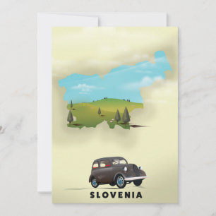 Slovenië Afbeelding van kaartreisposter Kaart