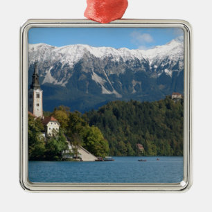 Slovenië, Bled, Lake Bled, Bled Island, Bled 2 Metalen Ornament