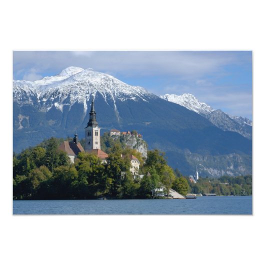 Slovenië, Bled, Lake Bled, Bled Island, Bled Foto Afdruk (Voorkant)