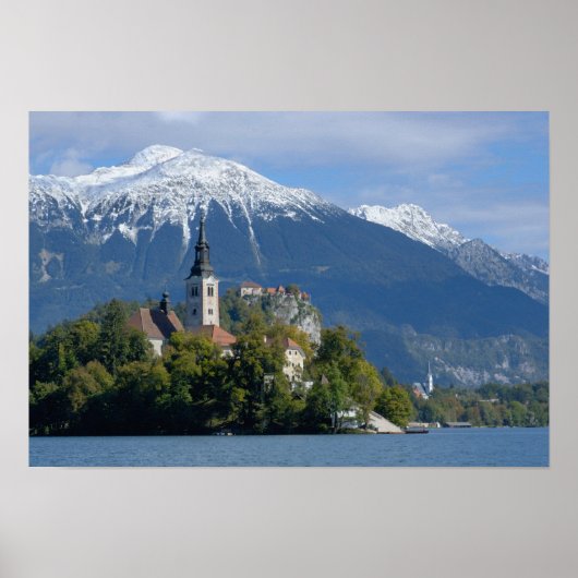 Slovenië, Bled, Lake Bled, Bled Island, Bled Poster (Voorkant)