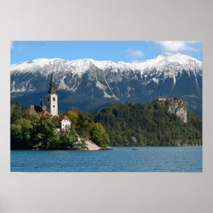 Slovenië, Bled, Meer van Bled, Bled Eiland, Bled 2 Poster